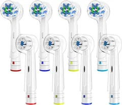 Dealswin 互換品電動歯ブラシ 互換ブラシ 互換品 替えブラシ ブラウンオーラルB対応 EB50 マルチアクションブラシ EB60 やわらか極細毛ブラシ 家庭用 保護カバー 8本セット