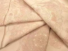 ⑥⑧④夏　訪問着　総刺繍　唐花　正絹 新品 絽 総刺繍 唐花 夏着物 正絹 仕付け糸付 トールサイズ 訪問