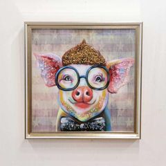 SALE【F6号】ジミー大西（Pig）手描き/表裏サイン有/油彩/アクリル
