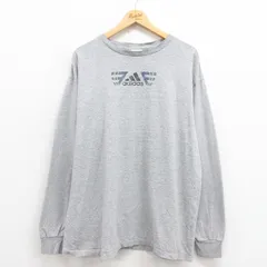 XL/古着 アディダス adidas 長袖 ビンテージ Tシャツ メンズ 90s ワンポイントロゴ 大きいサイズ クルーネック グレー 霜降り spe 25aug30 