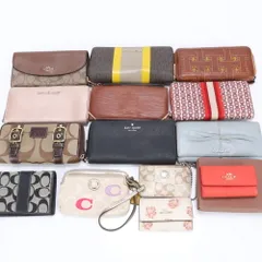 まとめ 14点 セット トリーバーチ コーチ など レザー 長財布 キーケース ラウンドファスナー レディース EUE CB7-1【中古】