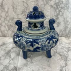 染付　香炉　陶器　オブジェ　インテリア　コレクション