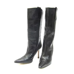 極美品♡MANOLO BLAHNIK ブラックロングブーツ 25.5cm Manolo Blahnik(マノロブラニク) ロングブーツ