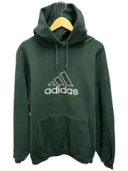 adidas (アディダス) 90s USA製 古着 パーカー フーディー 刺繍入り ポリエステル混 アメリカ製 L グリーン メンズ/199