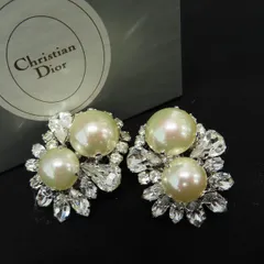 クリスチャンディオール ChristianDior ヴィンテージ イミテーション パール ストーン イヤリング z930220