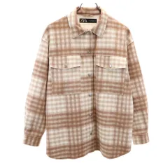 ザラ チェック柄 長袖 シャツ XS ブラウン系 ZARA メンズ