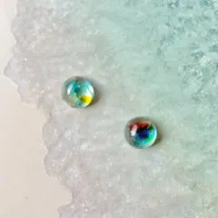 ハンドメイドピアス　レジン　琉球ガラス