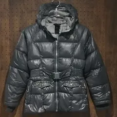 THE NORTH FACE ノースフェイス　５５０　ベルト付　ダウンジャケット　コート　両面ロゴ刺しゅう　ガールズM(10/12)　傷あり
