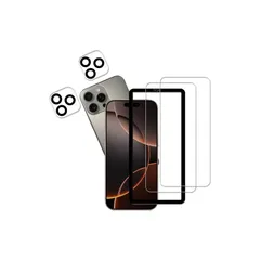 KPNS iphone 16 pro max ガラスフィルム【2+2枚セット】ガイド枠付き 日本素材製 強化ガラス iPhone16 Pro Max 用 ガラスフィルム いphone16promax カメラフィルム カバー アイフォン16プロマックス 保護 1