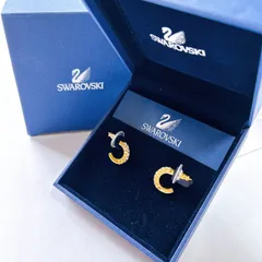 スワロフスキ SWAROVSKI ミニフープピアス 正規品　未使用　アジャスター部分経年劣化あり　管理番号KKVRA122