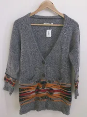 ◇ green label relaxing グリーンレーベル UNITED ARROWS 長袖 ニット カーディガン グレー レディース P  【中古】 【1211100018096】