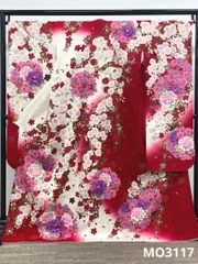 振袖 豪華 金彩 紋意匠 ラメ刺繍 牡丹 桜 梅 身丈168cm MO3117