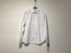 Papas パパス 麻100% リネン 小鳥刺繍 長袖シャツ メンズM 日本製