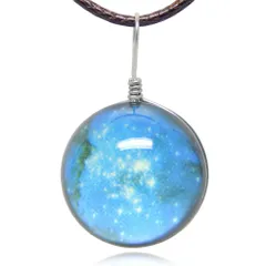 再入荷★大人気★在庫限り 星空 宇宙 シンプル ガラス玉 夜光 天体 ネックレス レディース メンズ ペンダント 蓄光 アクセサリー プレゼント スターダスト2