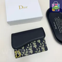 【今日特価】Dior ディオール 最新サドルカードケースシリーズ オブリーク柄と金箔押し「D」ロゴを備える