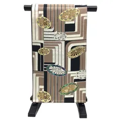 京やJ188 正絹 袋帯 特選袋帯 金糸 銀糸 古典文様　源氏車　御所車　螺鈿細工 らでん　洒落袋帯 お太鼓柄 カジュアル〜フォーマルまで 仕立て上がり 新古品 未使用 美品 送料無料