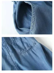 テンセルデニムオールインワン/つなぎ レディース 夏用 デニム オールインワン サロペット 大きいサイズ サロペ オーバーオール パンツ ロング ボトムス ゆったり 体型カバー マタニティ 半袖 袖あり 春 夏 涼しい 大人 カジュアルHZQ2195