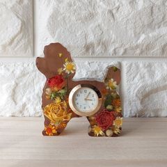 オーダー　ピーちゃん様　薔薇プードルさんの置時計(薄茶色)