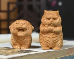 ♦木彫 虎 透し彫り 一点物 飴色 トラ 寅 干支 縁起物 置物古美術品 骨董品 木彫り 虎 寅 とら トラ 一刀彫 彫刻 特大 置物 干支 | ギャラリー寿