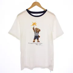 ポロ ラルフローレン POLO RALPH LAUREN BEAR ベアTシャツ 半袖 リンガーネック クルーネック イラスト ロゴ プリント XL 白 ホワイト /BB