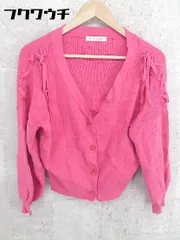 ◇ MAJESTIC LEGON マジェスティックレゴン レースアップ 長袖 カーディガン サイズM ピンク レディース 【中古】 【1002802348136】