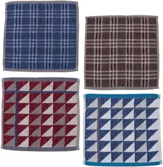 Y's factory タオルハンカチ メンズ 綿100% 吸湿性 速乾性 コンパクト パイル地 手触り 冠婚葬祭 返礼品(4枚セットB,  23x23cm)