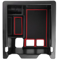 新型 マツダ CX-5 KF系 コンソールボックス コンソールトレイ  CX-5 KF アームレストボックス 収納 ボックス アクセサリートレー ラバーマット付き ノイズ軽減 CX5 アクセサリー カスタムパーツ 小物入れ インテリアパーツ レッド