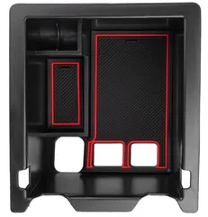 新型 マツダ CX-5 KF系 コンソールボックス コンソールトレイ  CX-5 KF アームレストボックス 収納 ボックス アクセサリートレー ラバーマット付き ノイズ軽減 CX5 アクセサリー カスタムパーツ 小物入れ インテリアパーツ レッド