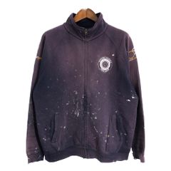 FRUIT OF THE LOOM フルーツオブザルーム サンフェード ペイント フルジップ スウェット ボロ ネイビー (メンズ XXL) 中古 古着 T3280