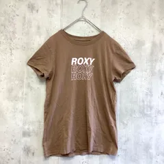 ROXY ロキシー　ブランドロゴプリント半袖Tシャツ　ブラウン　レディース　Lサイズ