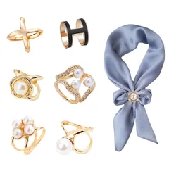 【迅速発送】Doyime スカーフリング スカーフバックル スカーフ留め (6個セット) スカーフタイリング ラインストーン 女性 ラインストーン 女性 簡単アレンジ 入学式 卒業式 誕生日 結婚式 母の日 母へのプレゼント オフィス用 Tシャツクリップ洋服コ