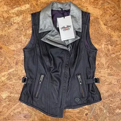新品 Harley-Davidson ヴィンテージレザー ダブルライダースジャケット レディースS 牛革 ベスト ハーレーダビッドソン カウハイド 未使用 Ladies 本革 ビンテージ VINTAGEのサムネイル