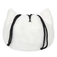 【在庫セール】OTAKUMARKET 巾着袋 浴衣 バッグ 猫型 巾着ポーチ 小 袴 巾着 巾着バッグ 着物 和装 レディース 和柄 浴衣バッグ 七五三 卒業式 成人式 和風 小物 12カラー1点 (J 白)