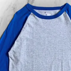 古着 ブランド シンプル ロンT チャンピオン Champion 無地  ビッグシルエット オーバーサイズ ブルー