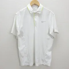 G■ナイキ/NIKE GOLF DRY-FIT 半袖ポロシャツ/ゴルフウエア【L】白/men's/84【中古】■