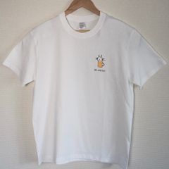 半袖白Tシャツ: ビールねこロゴ