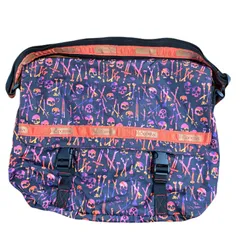 レスポートサック　アーティストインレジデンス　ショルダーバッグ　ドクロ柄　パープル　オレンジ　LESPORTSAC