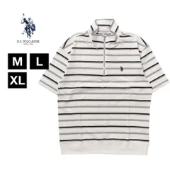 新品 未使用 U.S. POLO ASSN. / ユーエスポロアッスン 別注 コラボ オーバーサイズ ハーフジップ 半袖 Tシャツ 【215040】PLM31217 ホワイト*ブラック(10*19)