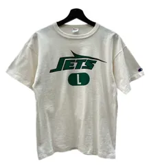 チャンピオン Champion 80's 80年代 Vintage ヴィンテージ トリコタグ USA製 JETS 染み込み カプセル 半袖 白 Tシャツ プリント ホワイト Lサイズ 104MT-1193