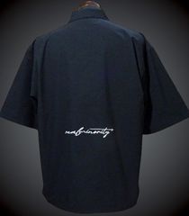 RealMinority リアルマイノリティー マイクロリップストップ 半袖ルーズフィットシャツ (direction) カラー：ブラック Lサイズ