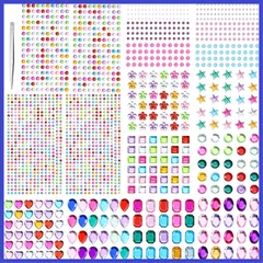 チャーミングシール キラキラ フェイスシール 手芸用品 シール シール ピアス DIY用品 携帯電話装飾 15枚セット 貼り付け可能 ラインストーンステッカー アクセサリー デコシール ラインストーン NALER