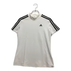 中古 レディース アディダスゴルフ adidas GOLF 半袖シャツ M 白 ホワイト モックネック