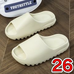 高品質イージー スライドサンダル スリッポン ホワイト ボーン 厚底 26
