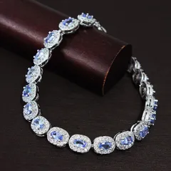 計7ct 天然 タンザナイト ブレスレット brass 12月誕生石 鑑別付