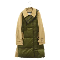 Sacai (サカイ) 21AW Hybrid Ripstop Nylon & Cotton Blend Gabardine Coat 21-05869 ハイブリッド 異素材切替 ブレンド ギャバジンロングコート カーキ/ベージュのサムネイル