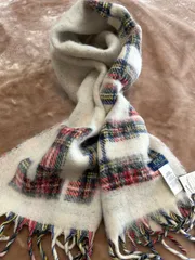 POLO RALPHLAURENポロ ラルフ ローレン大判マフラー大判ストール大判ショール大判スカーフredレッド赤色系 white ホワイト白色ロゴチェック無地毛ウールサイズ縦192横39フリンジ9イタリア製定価28,600円税込レディースメンズユニセックス