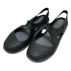 【美品】クロックス (24) サンダル ストラップ ベルト バイカラー フラット 希少デザイン