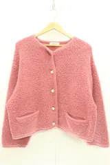 【中古】 Mila Owen レディースカーディガン 1 パイル編みショート丈金釦ニットジャケット Mila Owen 1 ピンク 桃 無地