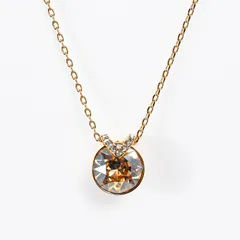 スワロフスキー ネックレス レディース Bella V ペンダント ラウンドカット イエロー イエローゴールド 5662091