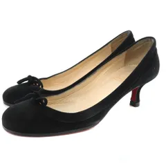 クリスチャンルブタン Christian louboutin ローヒール バレエ パンプス ピンヒール スエード 35.5 22.5cm 黒